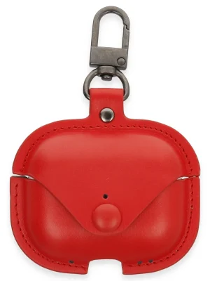 Newface Airpods Pro 2 (2.nesil) Çanta Deri Kılıf - Kırmızı