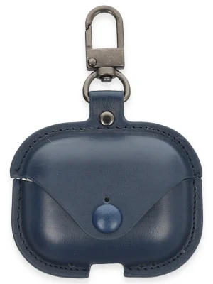 Newface Airpods Pro 2 (2.nesil) Çanta Deri Kılıf - Lacivert