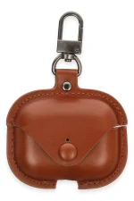 Newface Airpods Pro 2 (2.nesil) Çanta Deri Kılıf - Taba