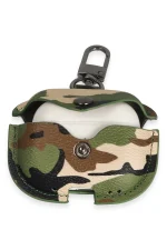 Newface Airpods Pro 2 (2.nesil) Çanta Kamuflaj Deri Kılıf - Yeşil - Görsel 3