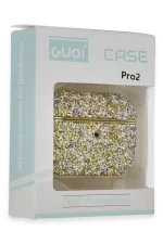 Newface Airpods Pro 2 (2.nesil) Luz Taşlı Kılıf - Gold - Görsel 4