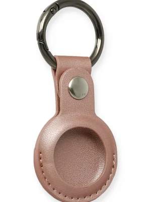 Newface Airtag Anahtarlık Deri Kılıf - Rose Gold