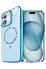 Newface Apple iPhone 11 Live Diamond Magsafe Kapak - Mavi