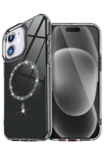 Newface Apple iPhone 11 Live Diamond Magsafe Kapak - Siyah