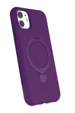 Newface Apple iPhone 11 Regal Magsafe Standlı Kapak - Derin Mor - Görsel 2