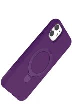 Newface Apple iPhone 11 Regal Magsafe Standlı Kapak - Derin Mor - Görsel 3