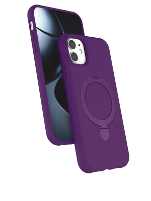 Newface Apple iPhone 11 Regal Magsafe Standlı Kapak - Derin Mor