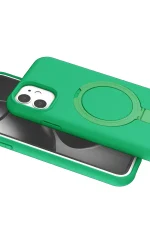 Newface Apple iPhone 11 Regal Magsafe Standlı Kapak - Yeşil - Görsel 4