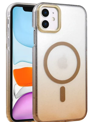 Newface Apple iPhone 12 Glossy Magsafe Kapak - Çöl Titanyum