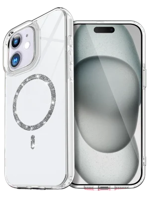 Newface Apple iPhone 12 Live Diamond Magsafe Kapak - Şeffaf