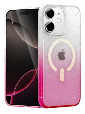 Newface Apple iPhone 12 Pummel Shiny Magsafe Kapak - Pembe