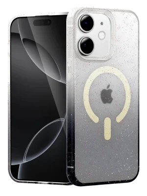 Newface Apple iPhone 12 Pummel Shiny Magsafe Kapak - Siyah