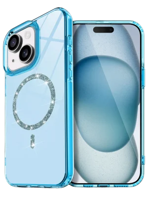 Newface Apple iPhone 14 Live Diamond Magsafe Kapak - Mavi
