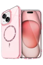 Newface Apple iPhone 14 Live Diamond Magsafe Kapak - Pembe