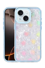 Newface Apple iPhone 14 Lumi Desenli Kapak - Mavi