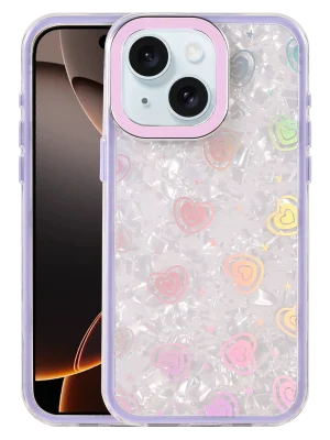 Newface Apple iPhone 14 Lumi Desenli Kapak - Mor