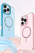 Newface Apple iPhone 14 Pro Max Live Diamond Magsafe Kapak - Şeffaf - Görsel 2