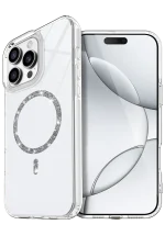 Newface Apple iPhone 14 Pro Max Live Diamond Magsafe Kapak - Şeffaf