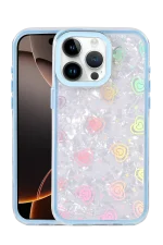 Newface Apple iPhone 14 Pro Max Lumi Desenli Kapak - Mavi