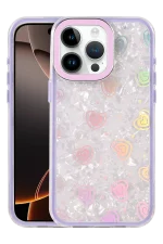 Newface Apple iPhone 14 Pro Max Lumi Desenli Kapak - Mor