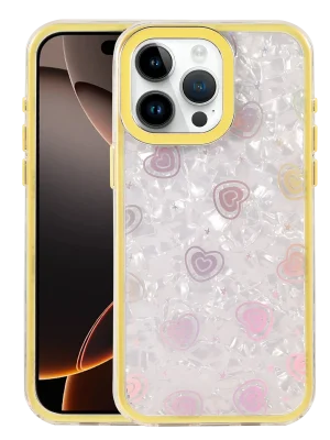 Newface Apple iPhone 14 Pro Max Lumi Desenli Kapak - Sarı