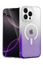 Newface Apple iPhone 14 Pro Max Pummel Shiny Magsafe Kapak - Mor