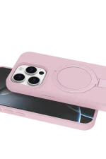 Newface Apple iPhone 14 Pro Max Regal Magsafe Standlı Kapak - Açık Pembe - Görsel 4