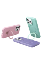 Newface Apple iPhone 14 Pro Max Regal Magsafe Standlı Kapak - Açık Pembe - Görsel 5