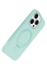 Newface Apple iPhone 14 Pro Max Regal Magsafe Standlı Kapak - Su Yeşili - Görsel 3