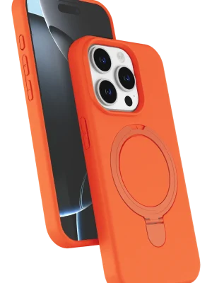 Newface Apple iPhone 14 Pro Max Regal Magsafe Standlı Kapak - Turuncu