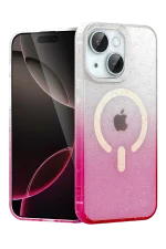 Newface Apple iPhone 14 Pummel Shiny Magsafe Kapak - Pembe