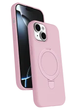 Newface Apple iPhone 14 Regal Magsafe Standlı Kapak - Açık Pembe