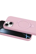 Newface Apple iPhone 14 Regal Magsafe Standlı Kapak - Açık Pembe - Görsel 4