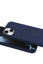 Newface Apple iPhone 14 Regal Magsafe Standlı Kapak - Lacivert - Görsel 4