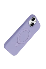 Newface Apple iPhone 14 Regal Magsafe Standlı Kapak - Lila - Görsel 3