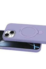 Newface Apple iPhone 14 Regal Magsafe Standlı Kapak - Lila - Görsel 4