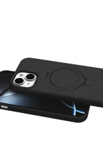 Newface Apple iPhone 14 Regal Magsafe Standlı Kapak - Siyah - Görsel 4