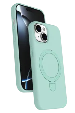 Newface Apple iPhone 14 Regal Magsafe Standlı Kapak - Su Yeşili