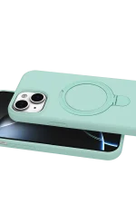 Newface Apple iPhone 14 Regal Magsafe Standlı Kapak - Su Yeşili - Görsel 4