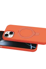 Newface Apple iPhone 14 Regal Magsafe Standlı Kapak - Turuncu - Görsel 2
