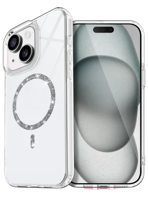 Newface Apple iPhone 15 Live Diamond Magsafe Kapak - Şeffaf