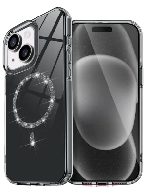 Newface Apple iPhone 15 Live Diamond Magsafe Kapak - Siyah