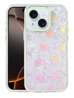 Newface Apple iPhone 15 Lumi Desenli Kapak - Yeşil