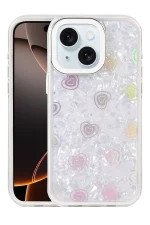 Newface Apple iPhone 15 Lumi Desenli Kapak - Beyaz