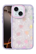 Newface Apple iPhone 15 Lumi Desenli Kapak - Mor