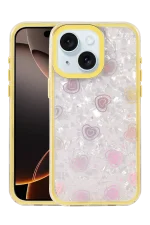 Newface Apple iPhone 15 Lumi Desenli Kapak - Sarı