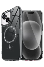 Newface Apple iPhone 15 Plus Live Diamond Magsafe Kapak - Siyah