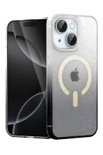 Newface Apple iPhone 15 Plus Pummel Shiny Magsafe Kapak - Siyah