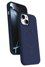 Newface Apple iPhone 15 Plus Regal Magsafe Standlı Kapak - Lacivert