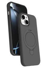 Newface Apple iPhone 15 Plus Regal Magsafe Standlı Kapak - Titan Gri